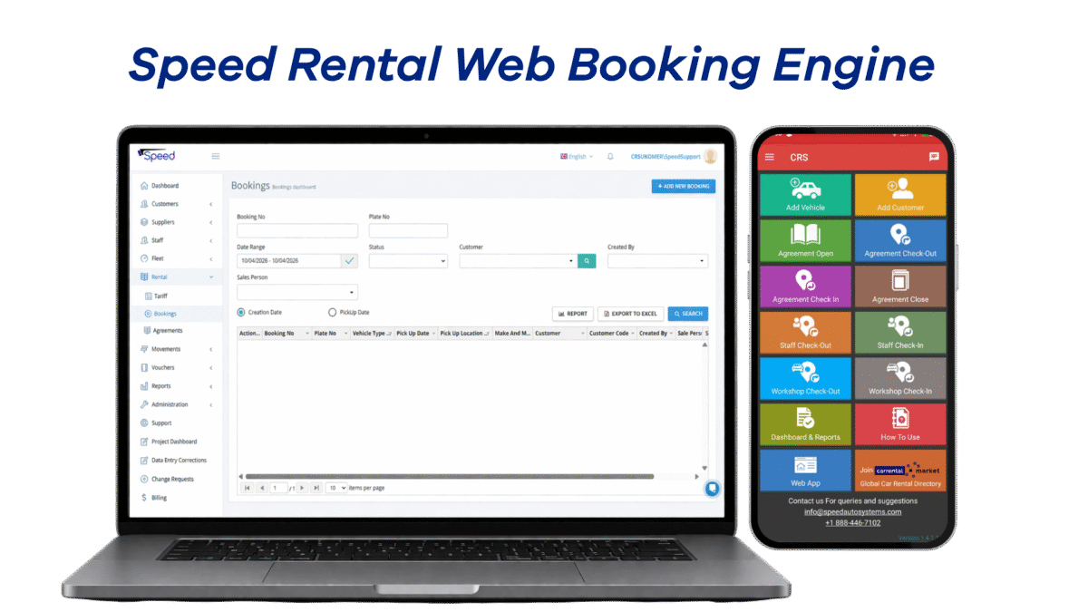 Speed Car Rental Web Booking Engine